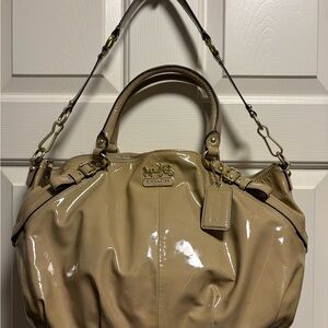 Coach Glossy Beige Hobo Bag